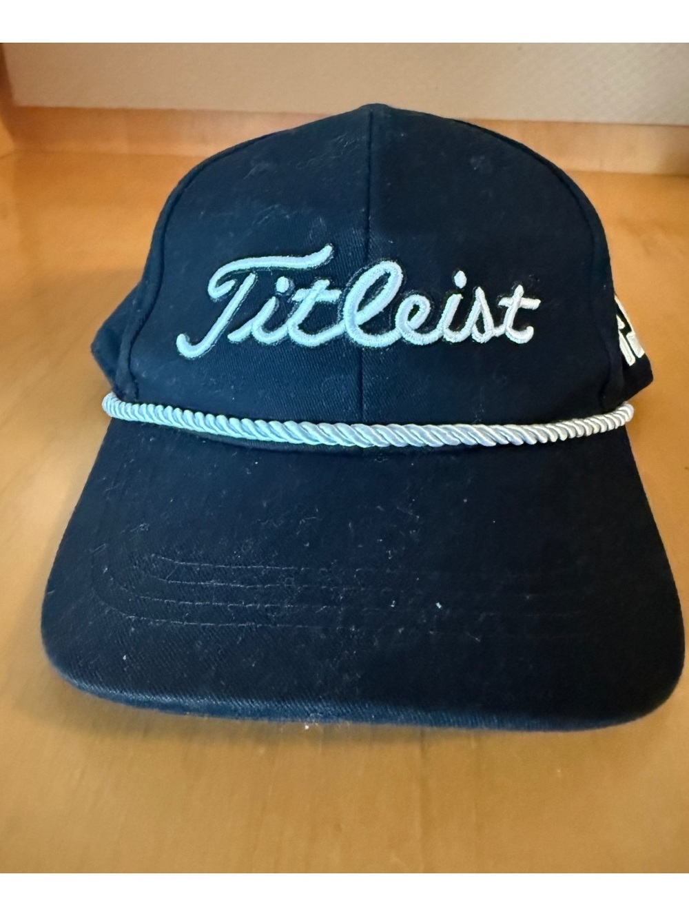 Titleist Black Adjustable Golf Cap with White Rope Detail